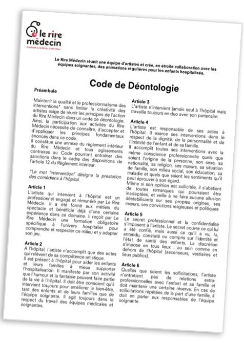 code deontologie rire medecin